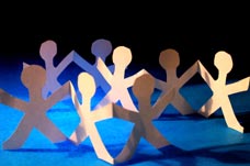 chain of paper people